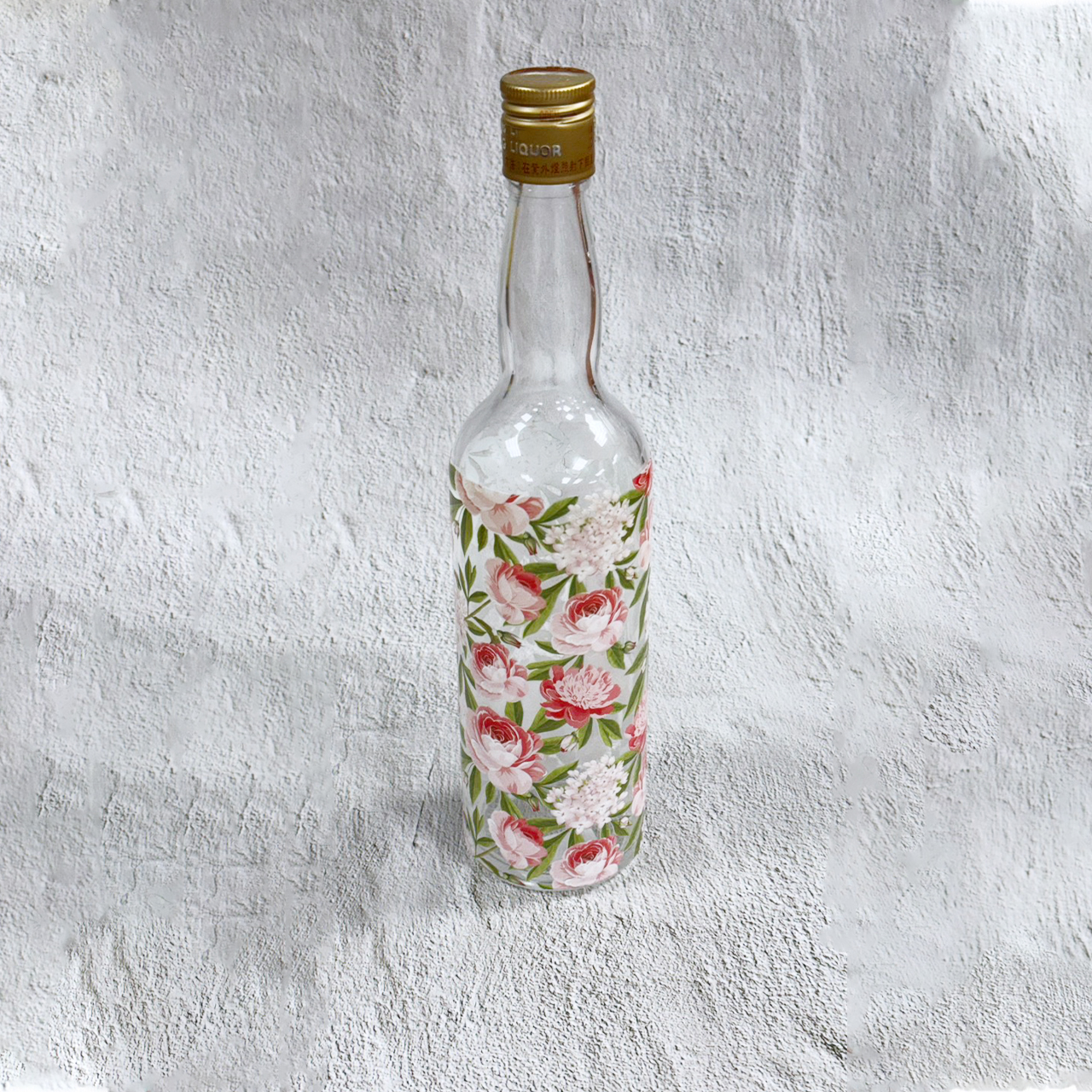 玻璃瓶數位直噴繽紛花朵